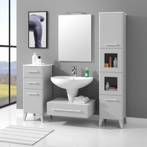 太空铝合金浴室柜组合 80cm储物浴室柜洗漱台陶瓷洗手盆镜柜吊柜