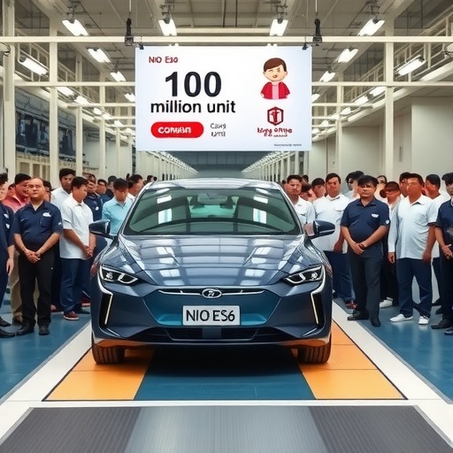 蔚来公司第100万台量产车下线并捐赠