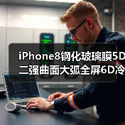 iPhone8钢化玻璃膜5D二强曲面大弧全屏6D冷雕苹果X手机贴膜7plus