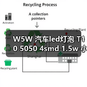 W5W 汽车led灯泡 T10 5050 4smd 1.5w 小黑锋示宽灯 T10 4 1