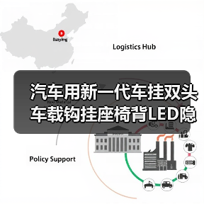 汽车用新一代车挂双头车载钩挂座椅背LED隐藏式后座位带灯