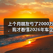 上个月朋友亏了2000万,我才看懂2026年车企竞争转向拼AI算力闭环和出海建厂布局 上个月朋友亏了2000万,我才看懂2026年车企竞争转向拼AI算力闭环和出海建厂布局