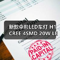 新款伞形LED车灯 H1 CREE 4SMD 20W LED前后雾灯反光恒流解码灯泡
