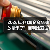 2026年4月车企多品牌放量来了！吉利比亚迪长安发力，你别站错队