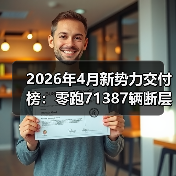 2026年4月新势力交付榜：零跑71387辆断层领跑，其他人慌不慌？