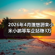 2026年4月理想蔚来小米小鹏等车企站稳3万辆?别急着开香槟 2026年4月理想蔚来小米小鹏等车企站稳3万辆?别急着开香槟