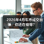 2026年4月车市成交放缓,你还在傻等? 2026年4月车市成交放缓,你还在傻等?