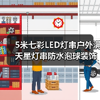 5米七彩LED灯串户外满天星灯串防水泡球装饰