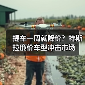 提车一周就降价？特斯拉廉价车型冲击市场