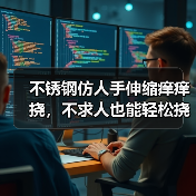 不锈钢仿人手伸缩痒痒挠，不求人也能轻松挠痒