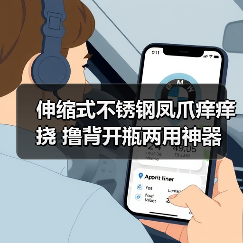 伸缩式不锈钢凤爪痒痒挠 撸背开瓶两用神器 一物多用实用工具