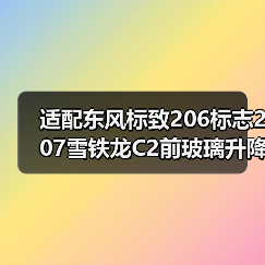 适配东风标致206标志207雪铁龙C2前玻璃升降器开关汽车车窗控制器