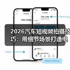 2026汽车短视频拍摄技巧：用细节场景打造电影感试驾体验