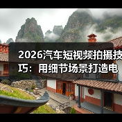 2026汽车短视频拍摄技巧：用细节场景打造电影感试驾体验