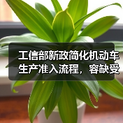 工信部新政简化机动车生产准入流程,容缺受理助企纾困 工信部新政简化机动车生产准入流程,容缺受理助企纾困
