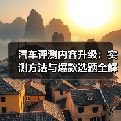 汽车评测内容升级:实测方法与爆款选题全解析 汽车评测内容升级:实测方法与爆款选题全解析